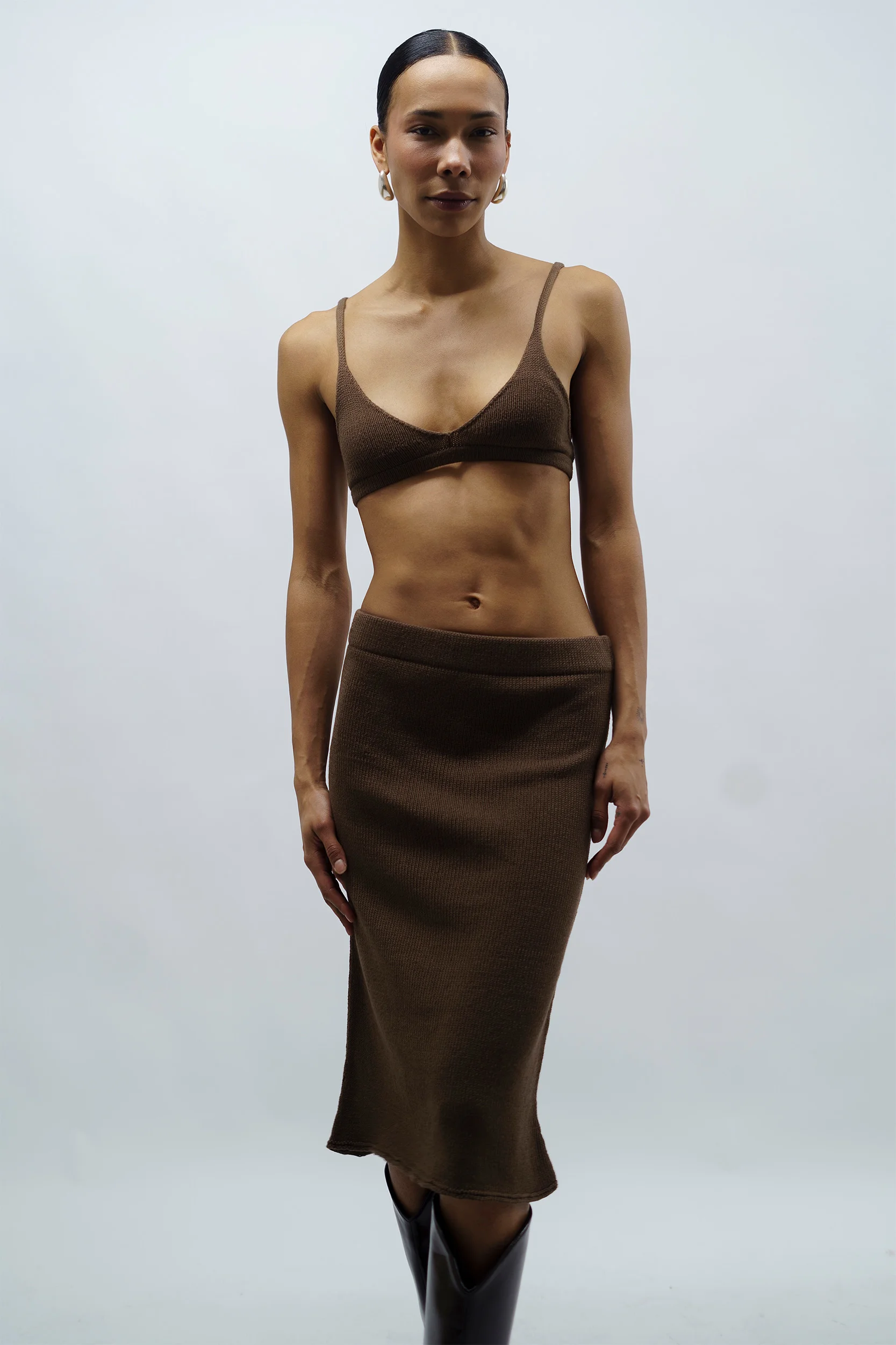Skirt Sirène Midi / Walnut / 3 / KF (below knee)